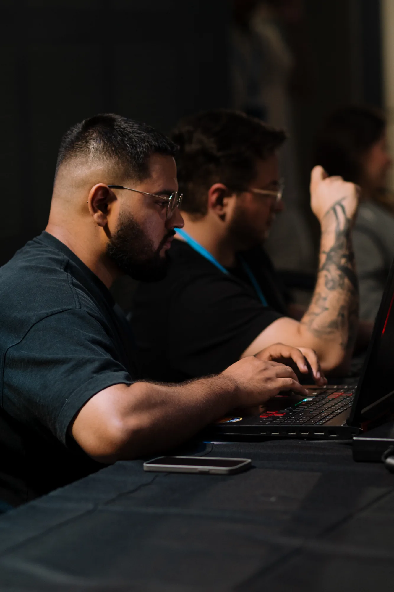 Gabriel working alongside clients